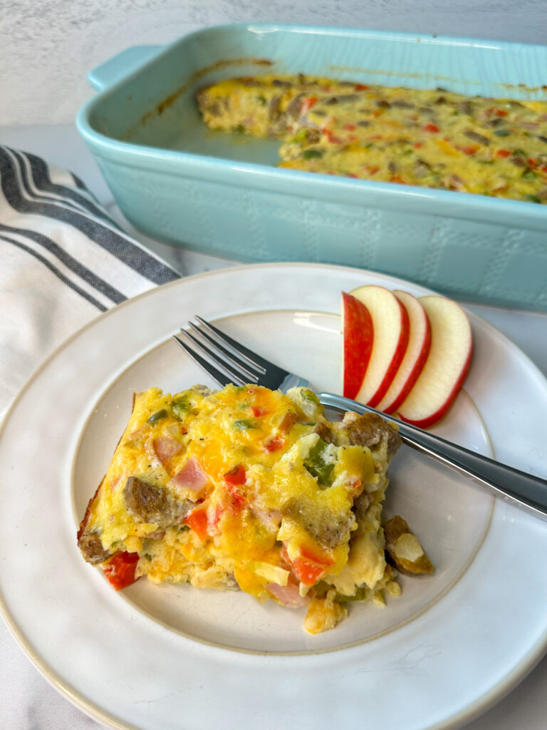 egg and cottage cheese baked square