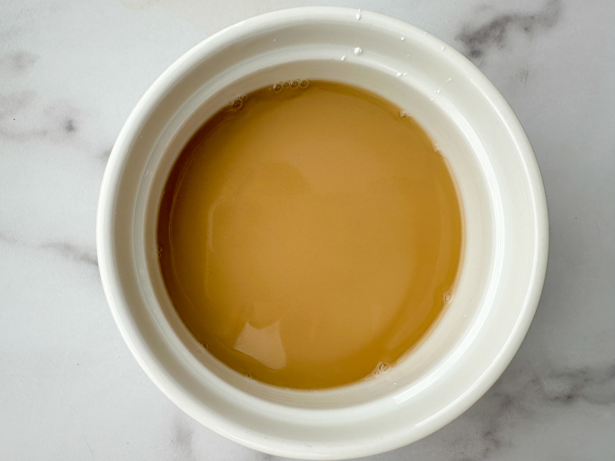 beef broth and cornstarch mixture in a small bowl