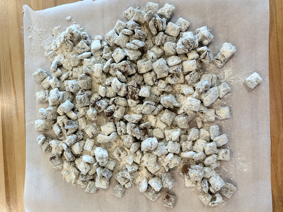 Puppy chow cerael laid out to dry