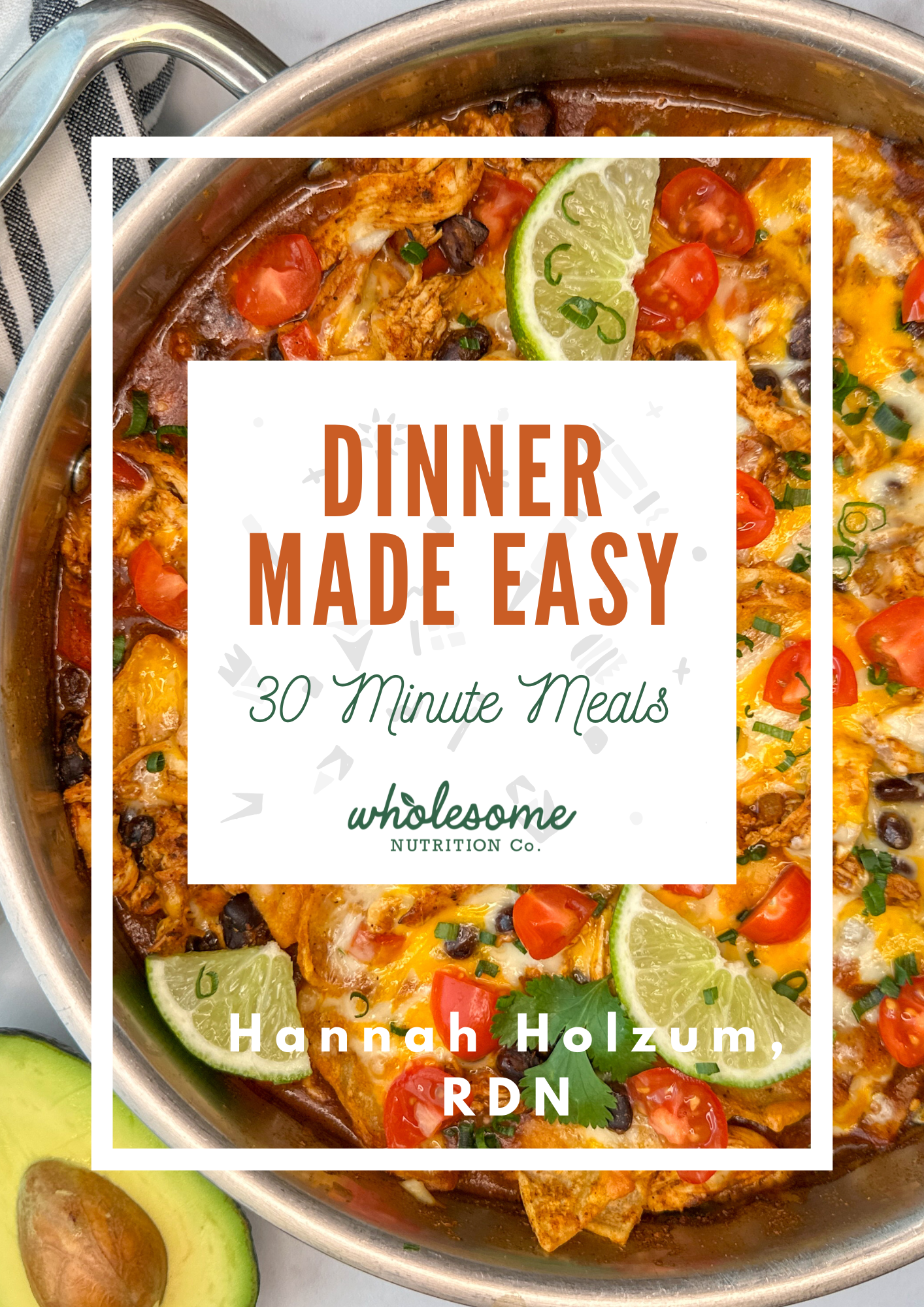 Recipe E-Book over with a pic of a skillet meal.